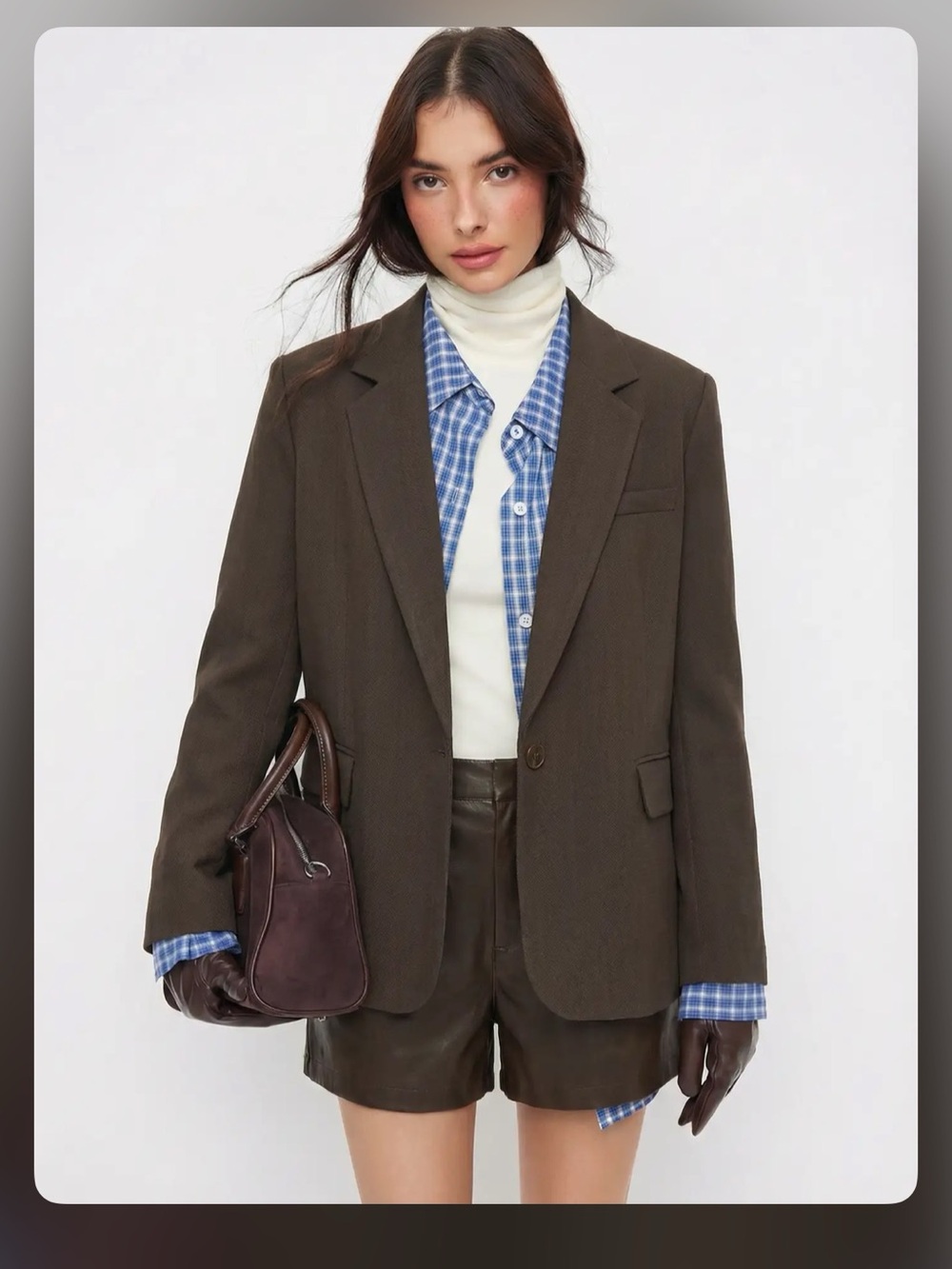 NOTCHED COLLAR OVERSIZED BLAZER M WC11-54